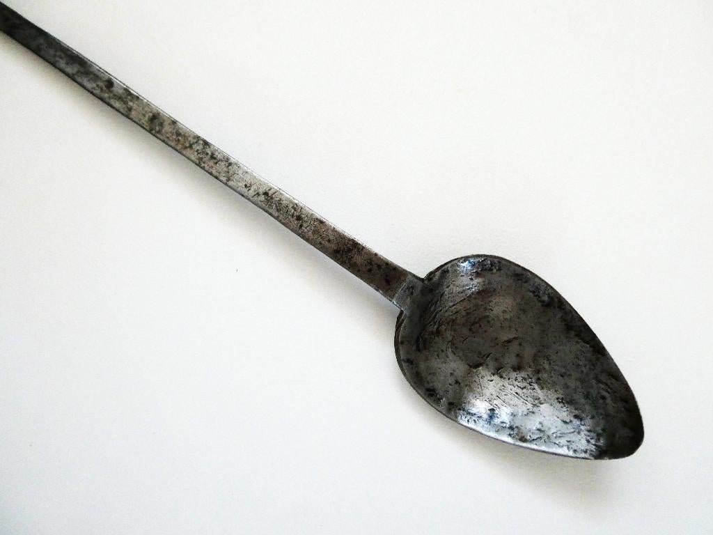 Handgesmede Ijzeren lepel, Antiek en Kunst, Ophalen of Verzenden