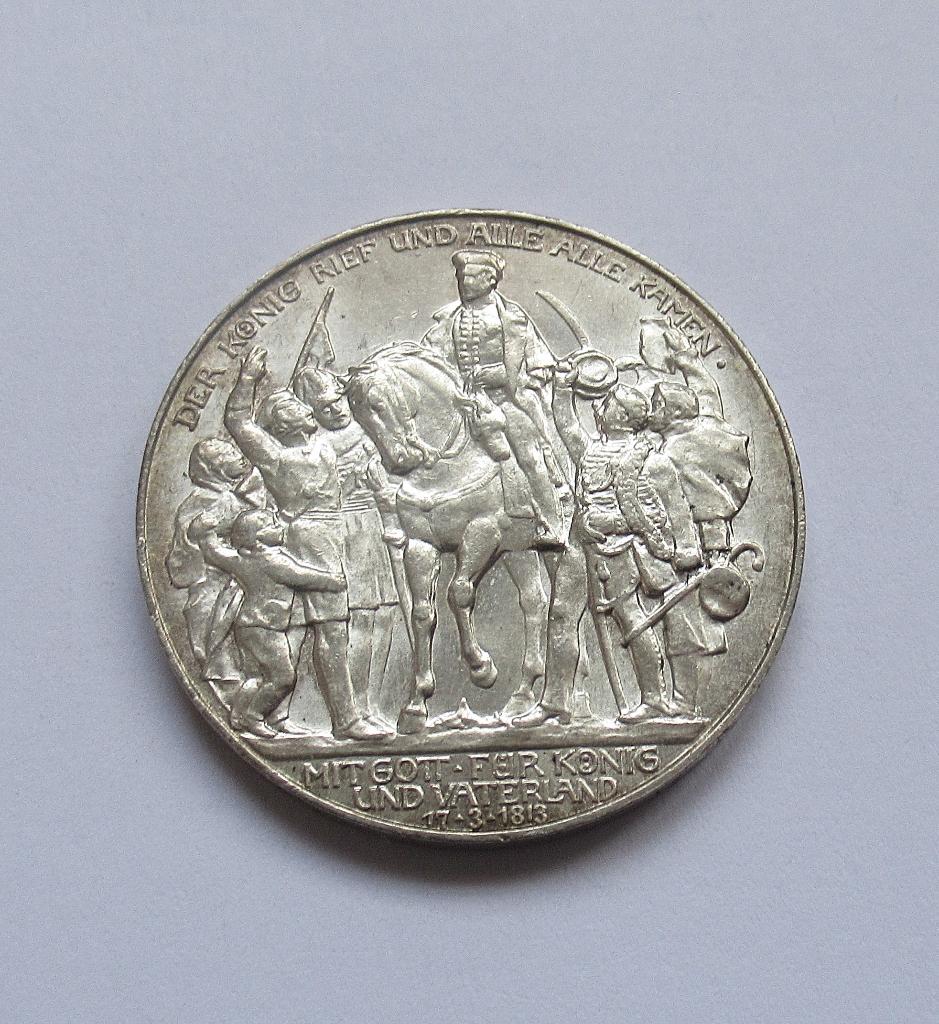 Preussen,  3 Mark 1913 Wilhelm II, Postzegels en Munten, Verzenden, Duitsland, Zilver