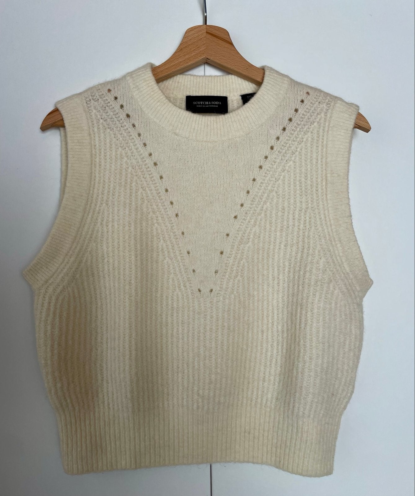 Scotch & Soda Alpaca Wol Mix Gebreide Top XS, Ophalen of Verzenden, Zo goed als nieuw, Maat 34 (XS) of kleiner, Wit