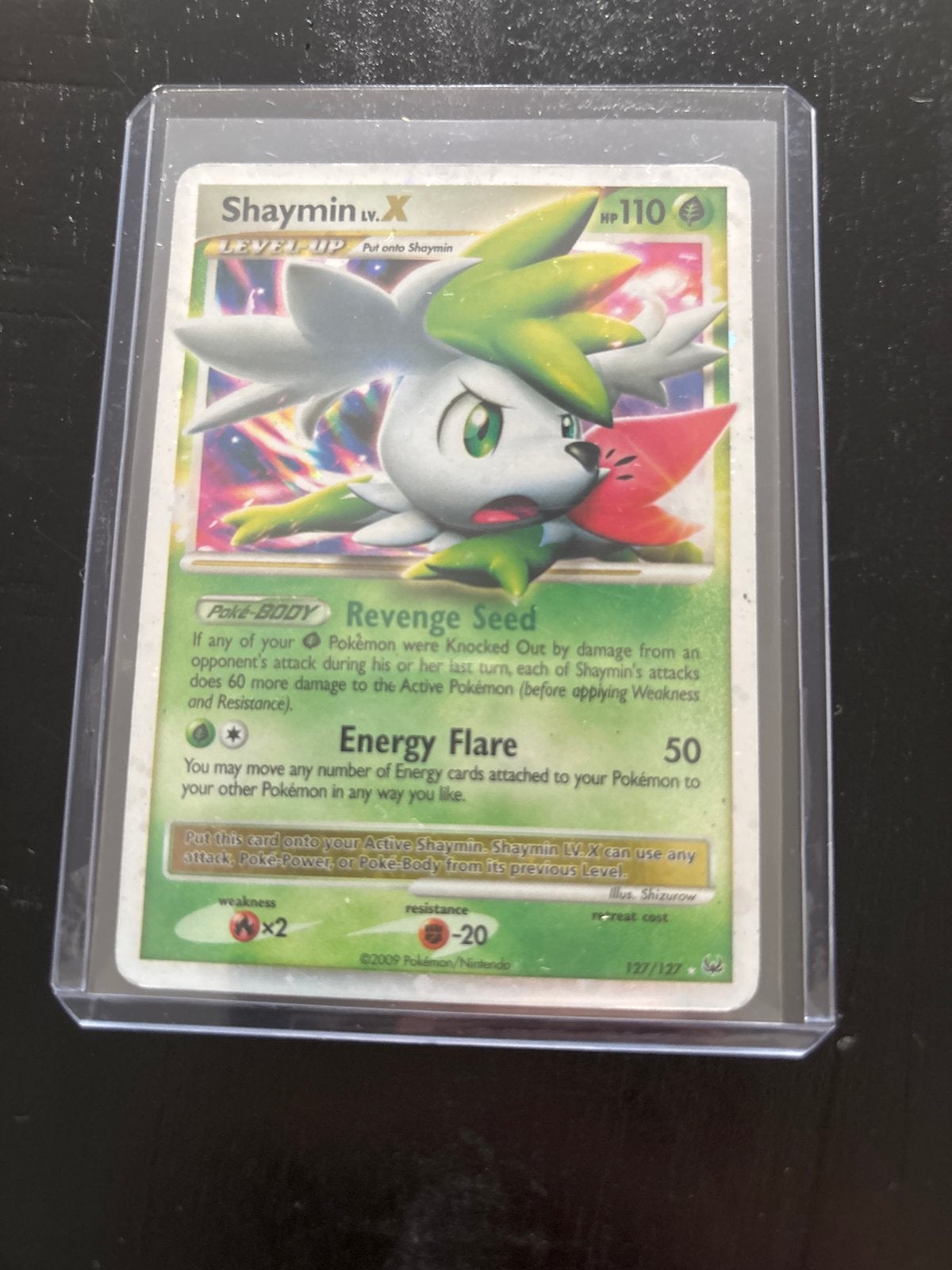 Shaymin LV.X Pokémon Kaart - Platinum Base Set, Ophalen of Verzenden, Zo goed als nieuw, Losse kaart