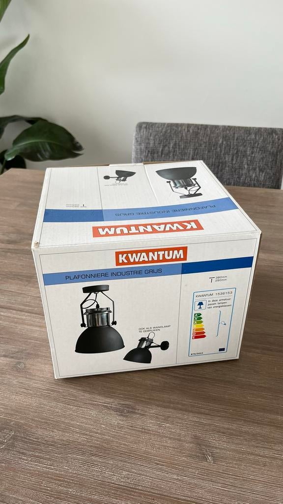 Kwantum Plafonnière Industrie Grijs - Nieuw in doos, Ophalen of Verzenden, Nieuw