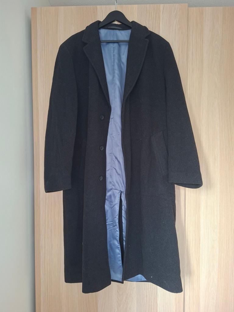 Mooie Vintage zakelijke lange zwarte jas kasjmier wol XXL, Ophalen, Maat 56/58 (XL), Zo goed als nieuw, Mario Brigatti