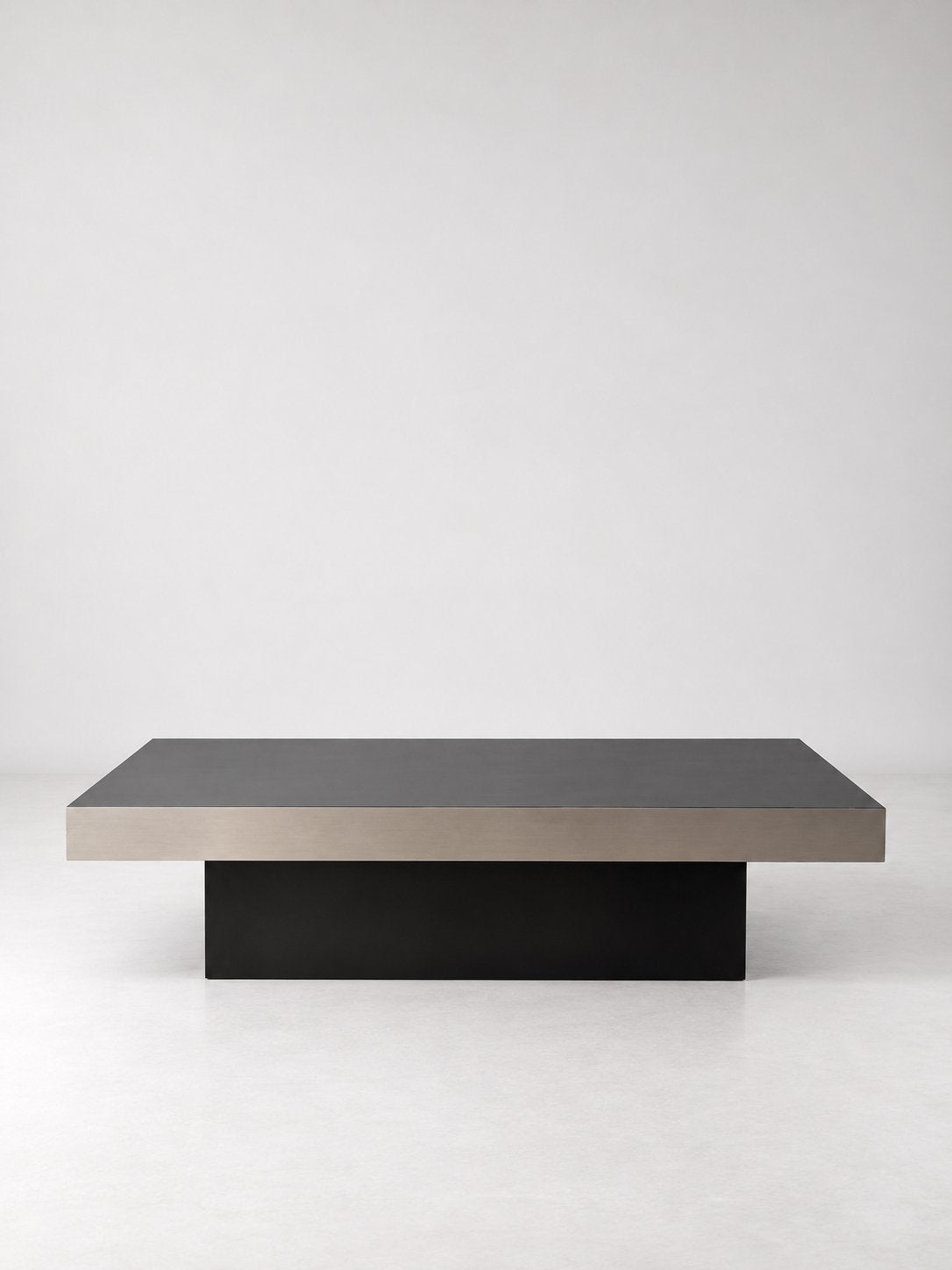 Vintage design Roche Bobois rvs salontafel, Ophalen, 100 tot 150 cm, 50 tot 100 cm, Zo goed als nieuw