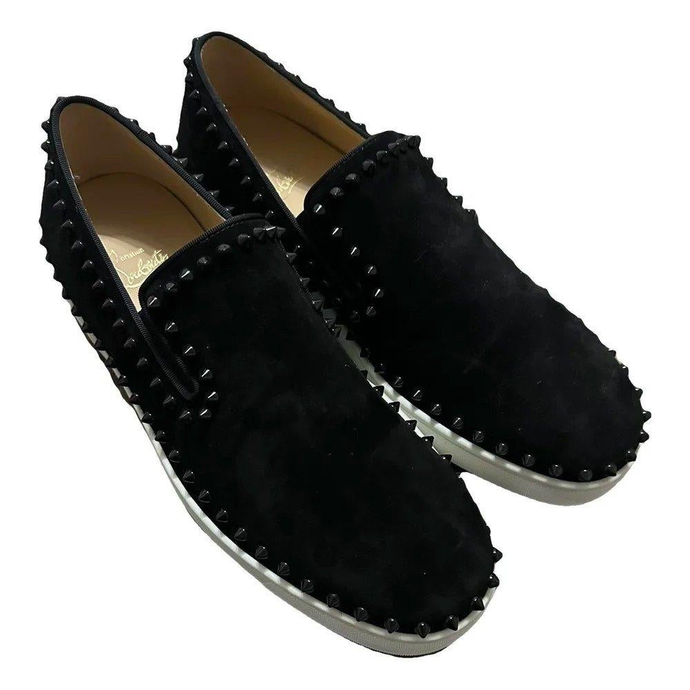 Christian Louboutin Roller Boat Sneakers Suède - Zwart, Zwart, Ophalen of Verzenden, Sneakers of Gympen, Zo goed als nieuw
