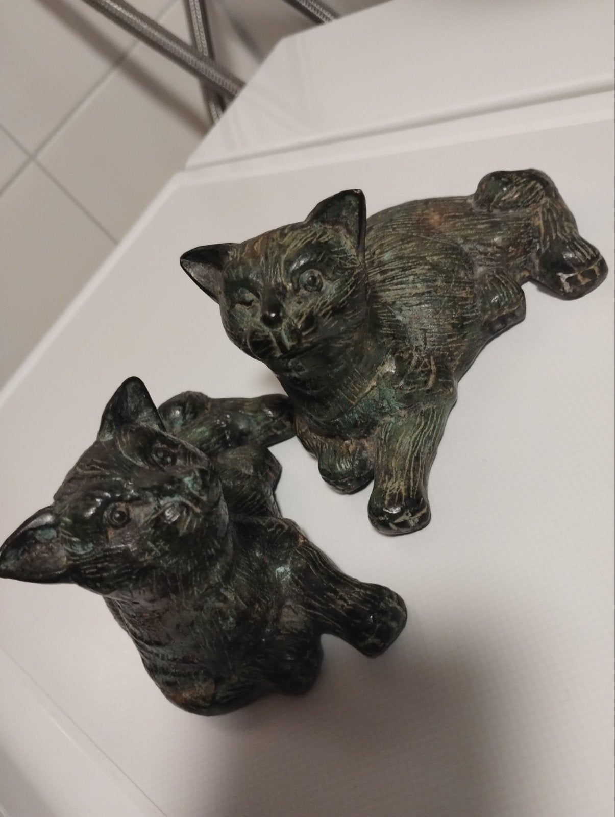 Antiek bronzen katten, Ophalen of Verzenden