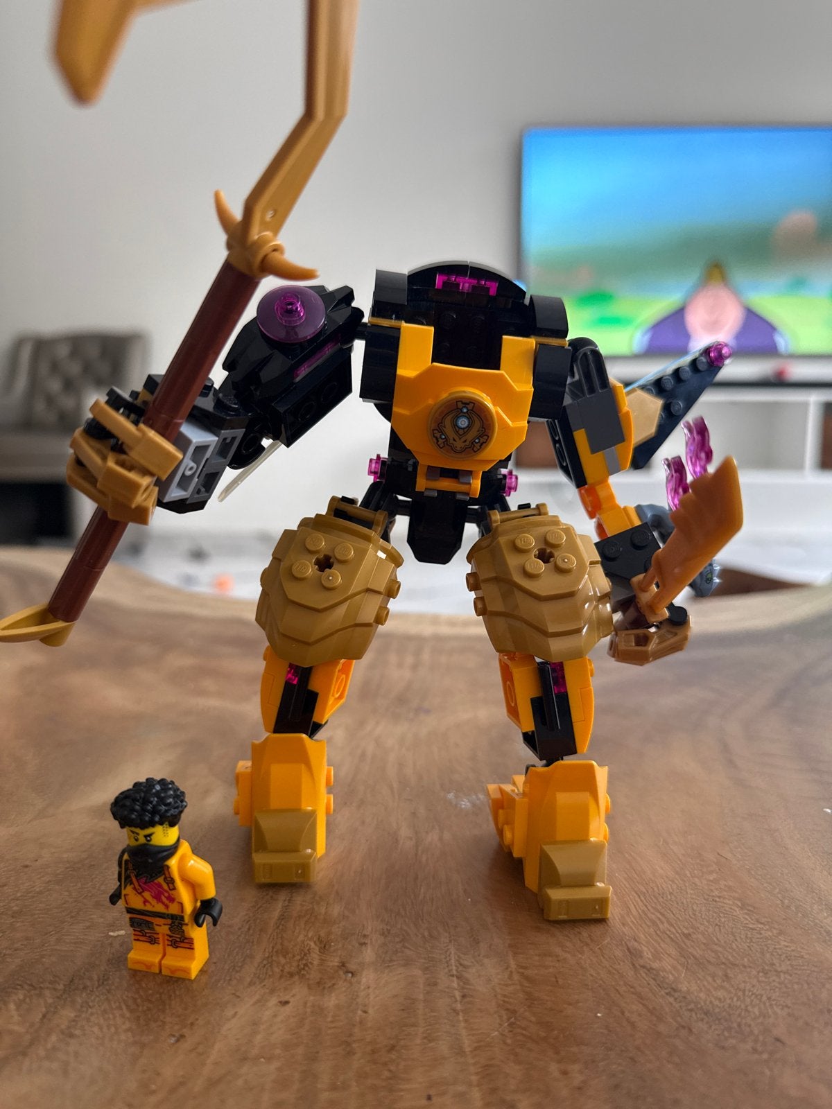 Lego Ninjago Gouden Mech met Lloyd minifiguur, Ophalen of Verzenden, Zo goed als nieuw, Overige merken