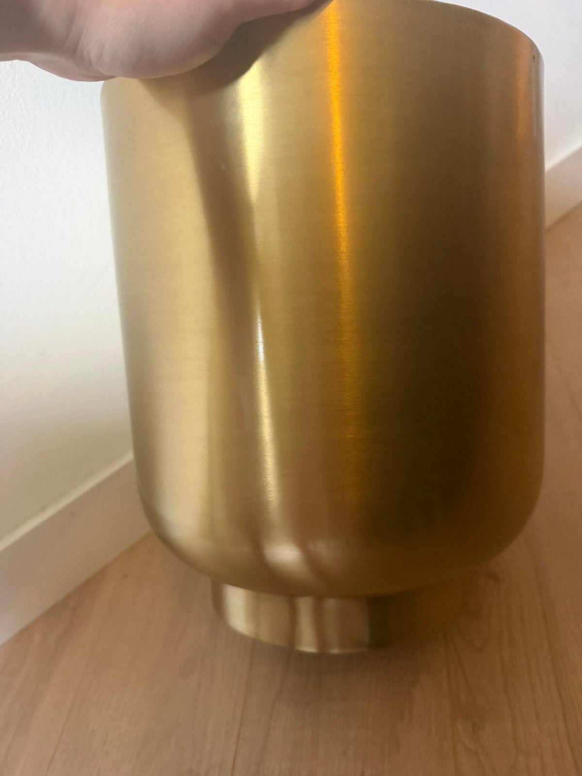 Bloempot messing goud binnen, Ophalen, Rond, Binnen, Zo goed als nieuw