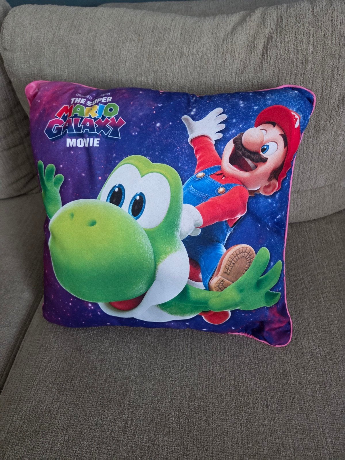 Mario Galaxy movie Sierkussen 35x35cm, Gebruikt, Meerkleurig, Met print, Vierkant