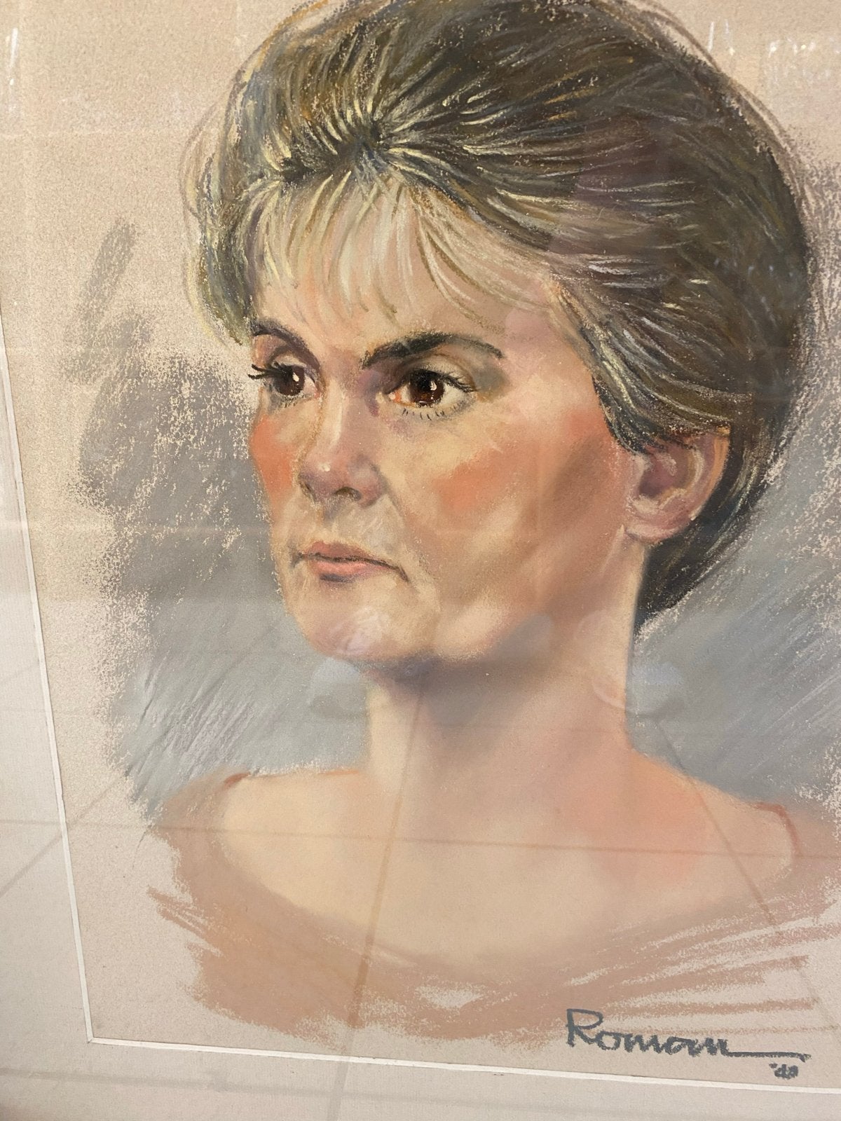 Origineel pastel portret van Thomas Roman, gedateerd '89, Antiek en Kunst, Ophalen, Gedateerd, Portret of Personen, Realistisch