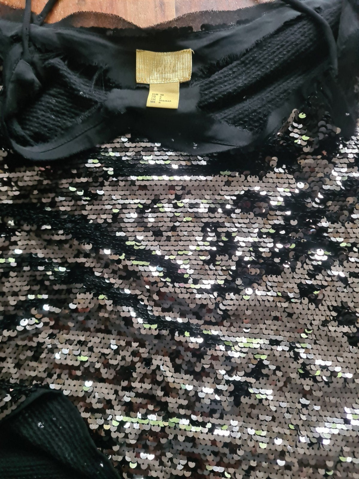 H&M Zwart Pailletten Top, H&M, Zwart, Ophalen of Verzenden, Zo goed als nieuw