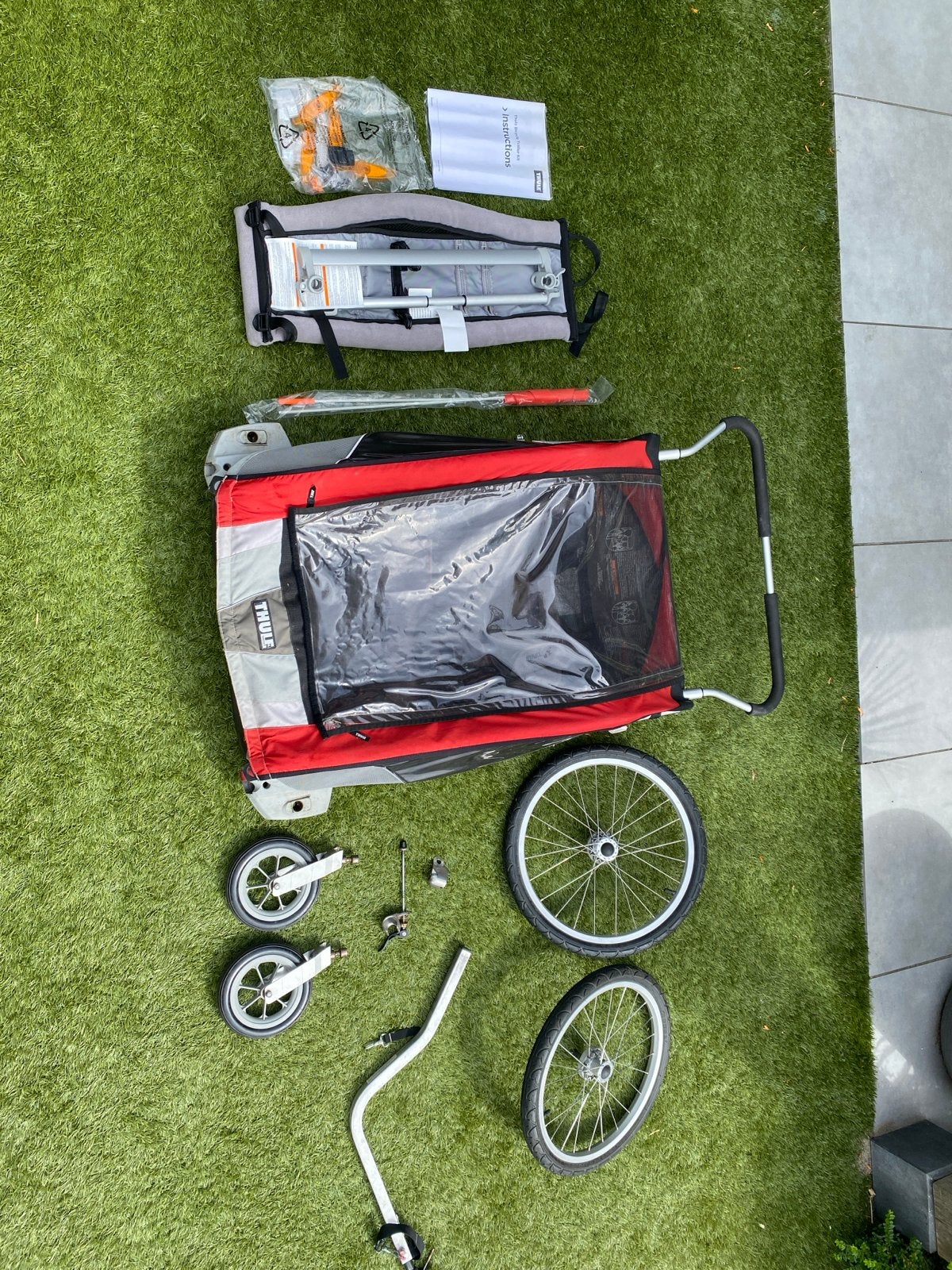 Thule Chariot Cougar 2 fietskar met vele extra’s, Ophalen, Gebruikt, Opvouwbaar, 20 tot 40 kg