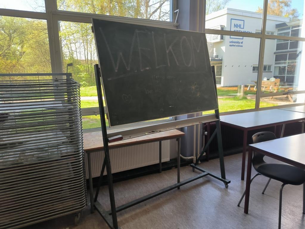 Verrijdbaar schoolbord, Ophalen, Gebruikt, Krijtbord