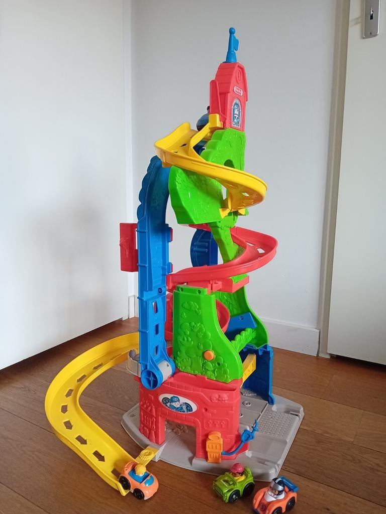 Autobaan / racebaan Fisher Price (gratis wasstraat 6 auto's), Handmatig, Ophalen, Overige merken, Racebaan