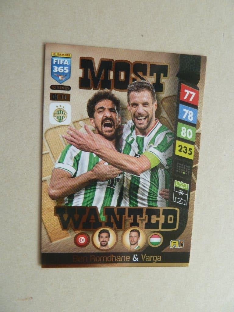 Panini card Fifa 365  Most Wanted   Ben.Romdhane & Varga, Ophalen of Verzenden, Zo goed als nieuw, Buitenlandse clubs, Overige typen