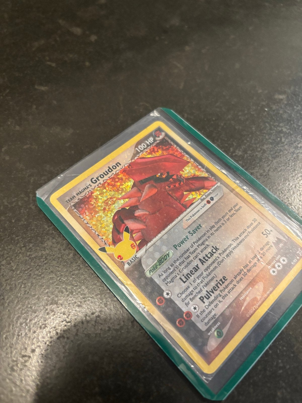 Team Magma's Groudon Celebrations Pokémon Kaart, Ophalen of Verzenden, Zo goed als nieuw, Losse kaart