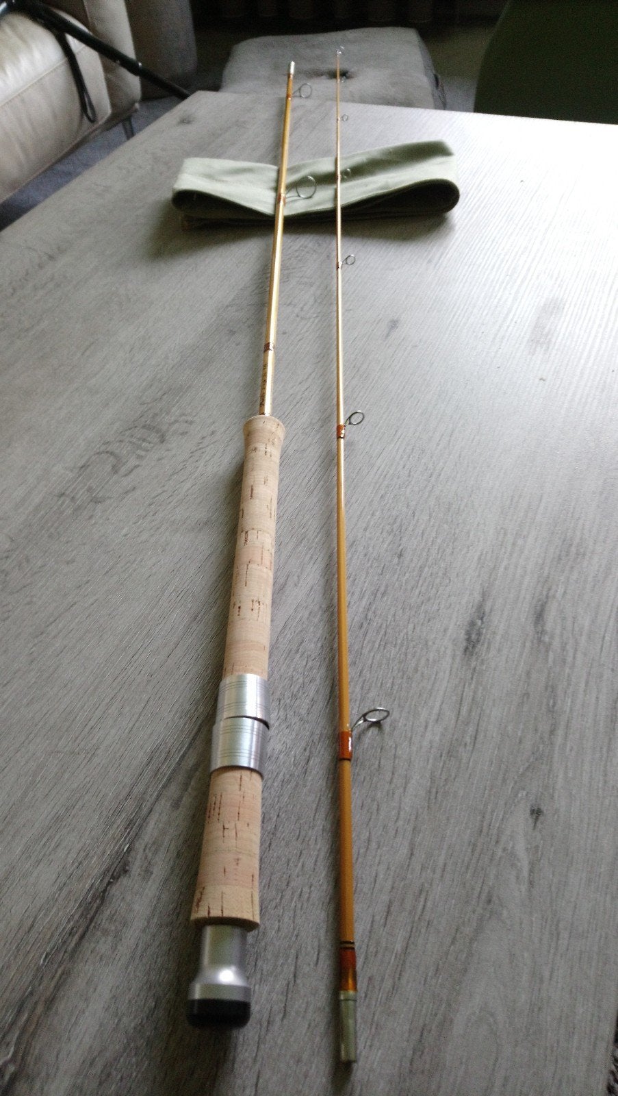 Splitcane vlokhengel ul spinhengel, Watersport en Boten, Ophalen, Zo goed als nieuw, Werphengel
