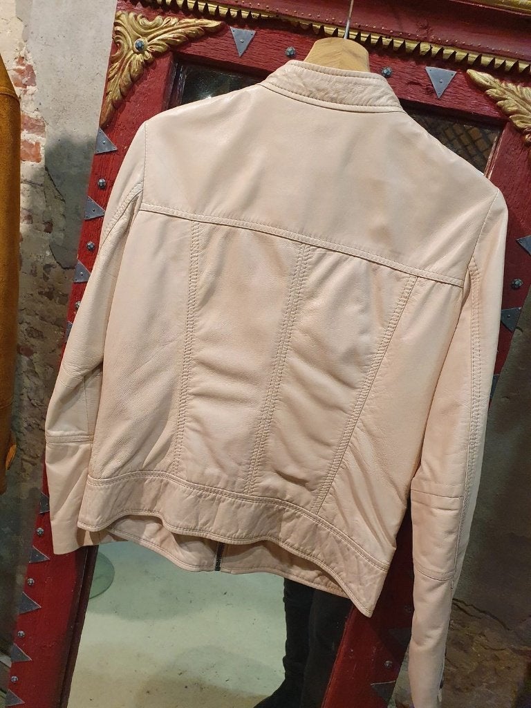 Beige Dames Jas, echt leer - Maat XS, Kleding | Dames, Beige, Ophalen of Verzenden, EDC by Esprit, DJT De Juiste Toon