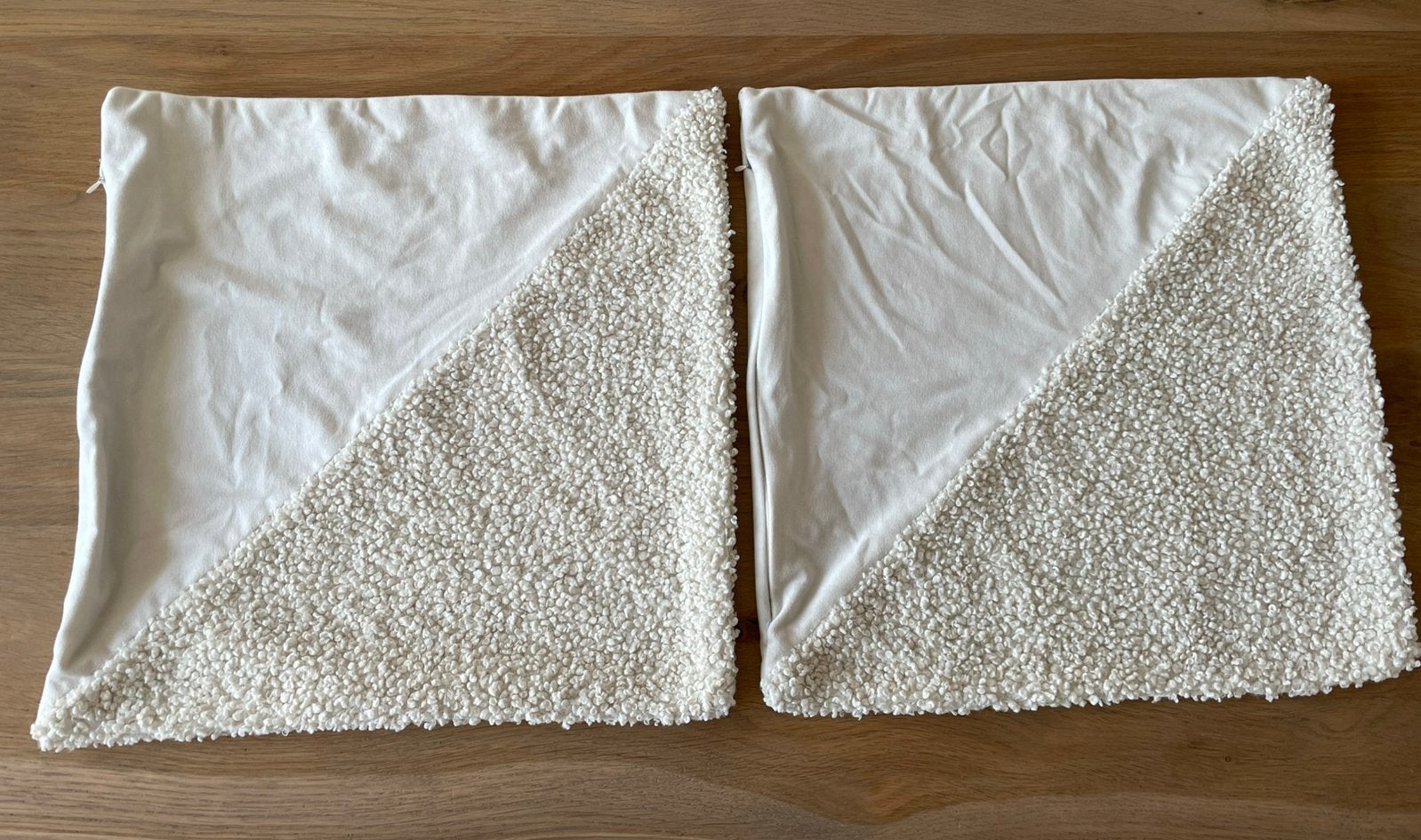 2 kussenhoezen zachte teddy stof 45x45, Jongetje of Meisje, Wit, Dekbedovertrek, Ophalen of Verzenden