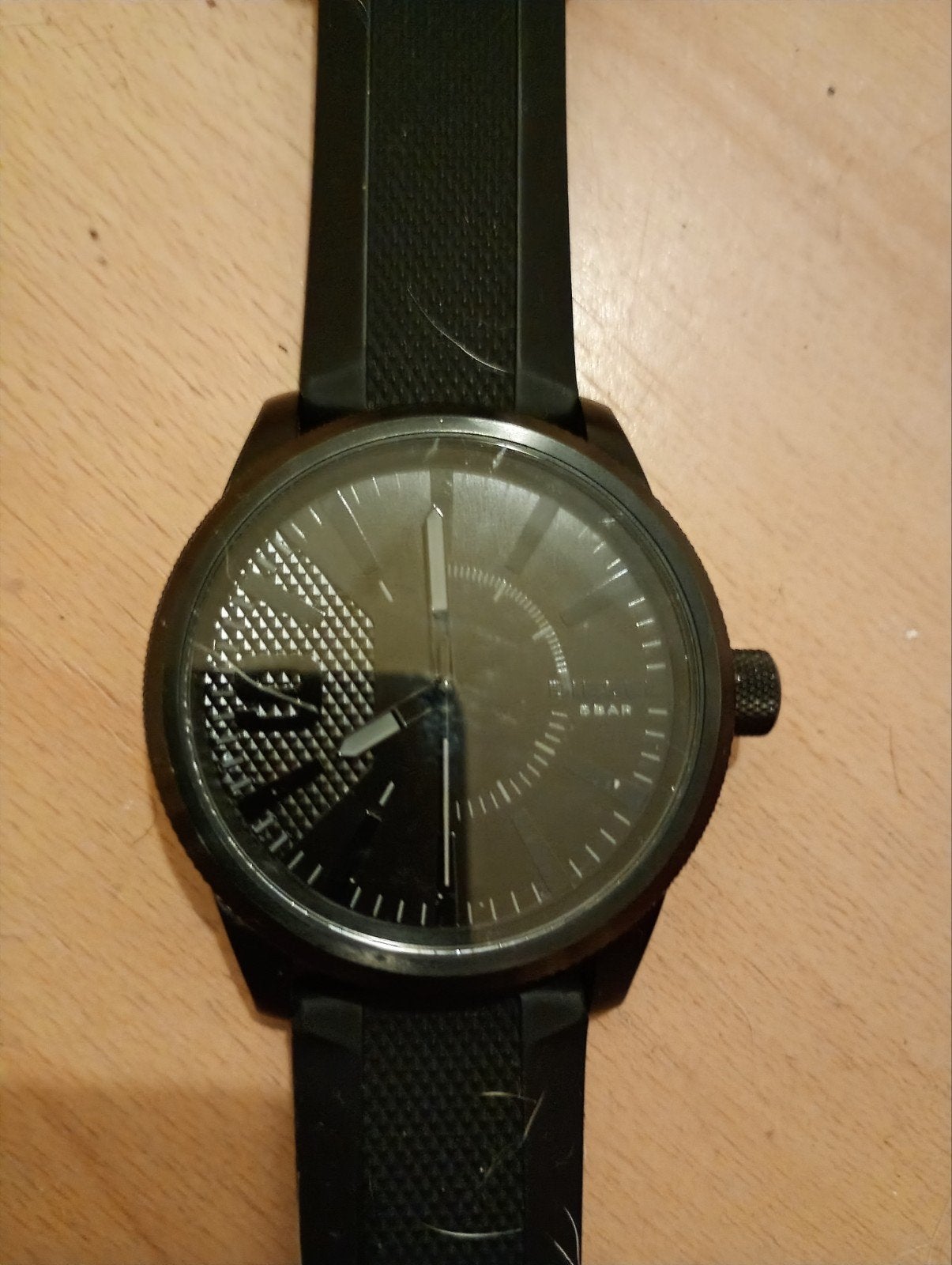 Diesel Heren Rasp Horloge DZ1807 Zwart Staal, Overige merken, Staal, Polshorloge, Kunststof