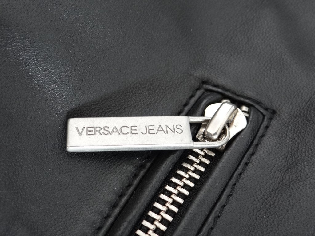 Versace Jeans jas leer (Gevoerd) met capuchon maat 46, Verzenden, Zwart, Nieuw, Maat 46 (S) of kleiner