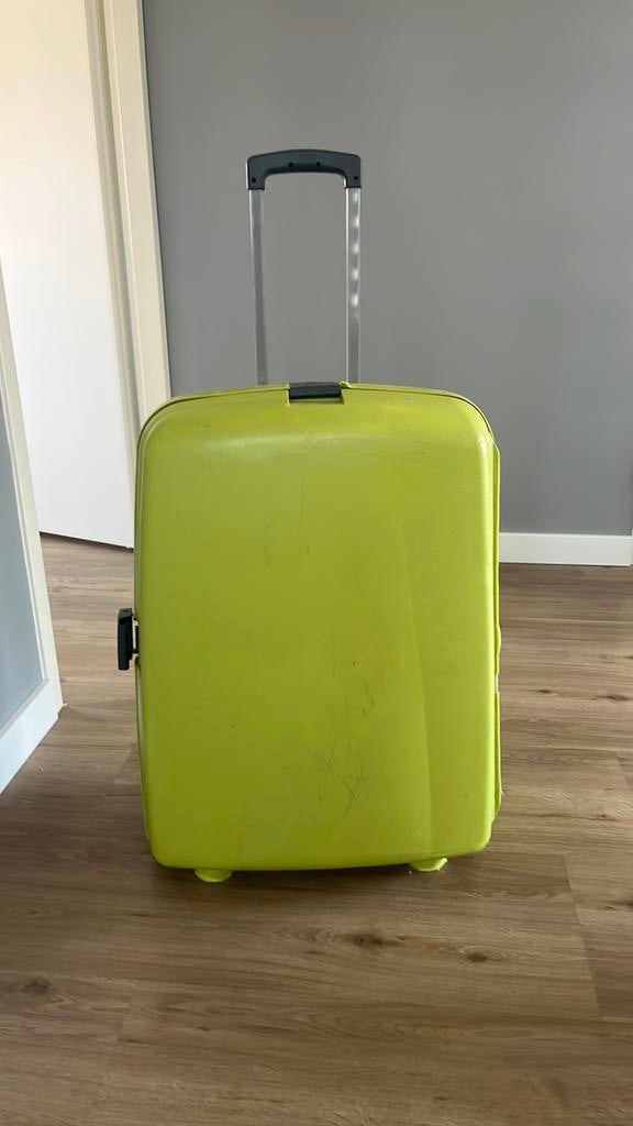 Groene grote koffer style met cijfercode, Sieraden, Tassen en Uiterlijk, Koffers, Hard kunststof, Zo goed als nieuw, 70 cm of meer