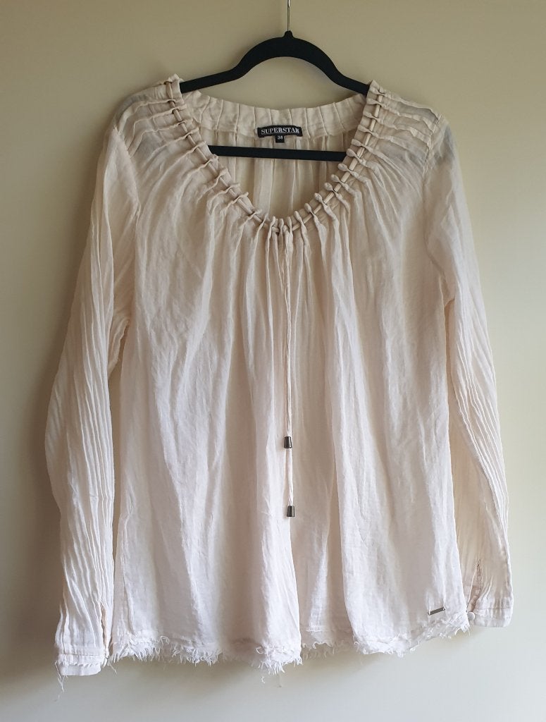 Superstar Boho hippy shirt in nieuwstaat 38, Maat 38/40 (M), Beige, Ophalen of Verzenden, Zo goed als nieuw