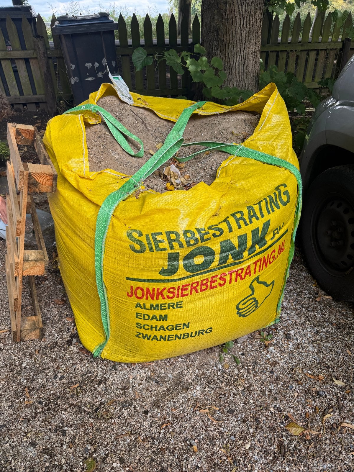 Gratis af te halen: Zand voor bouw, tuin, terras (1200kg), Ophalen of Verzenden, Gebruikt, Ophoogzand