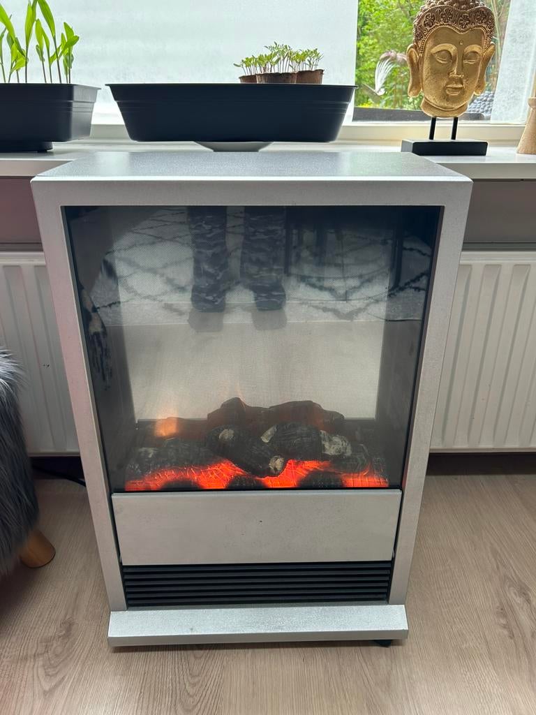 Sfeerkacheltje op stroom, Ophalen of Verzenden, Gebruikt, Vrijstaande haard, Elektrische haard