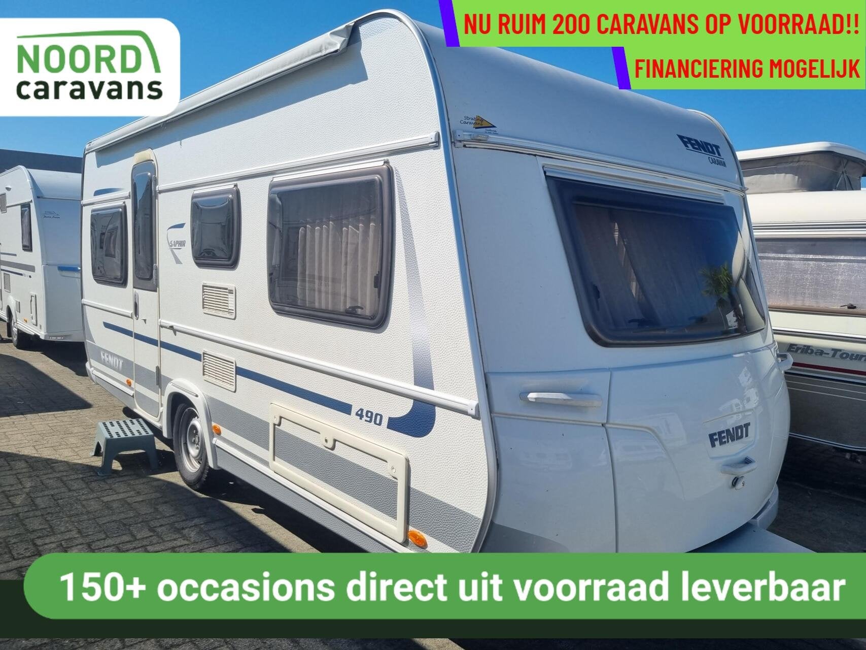Fendt saphir 490 ZAKLUIFEL + DWARSBED + MOVER +FIETSENDRAGER, Caravans en Kamperen, Mover, Rondzit, Bedrijf, Tot en met 4