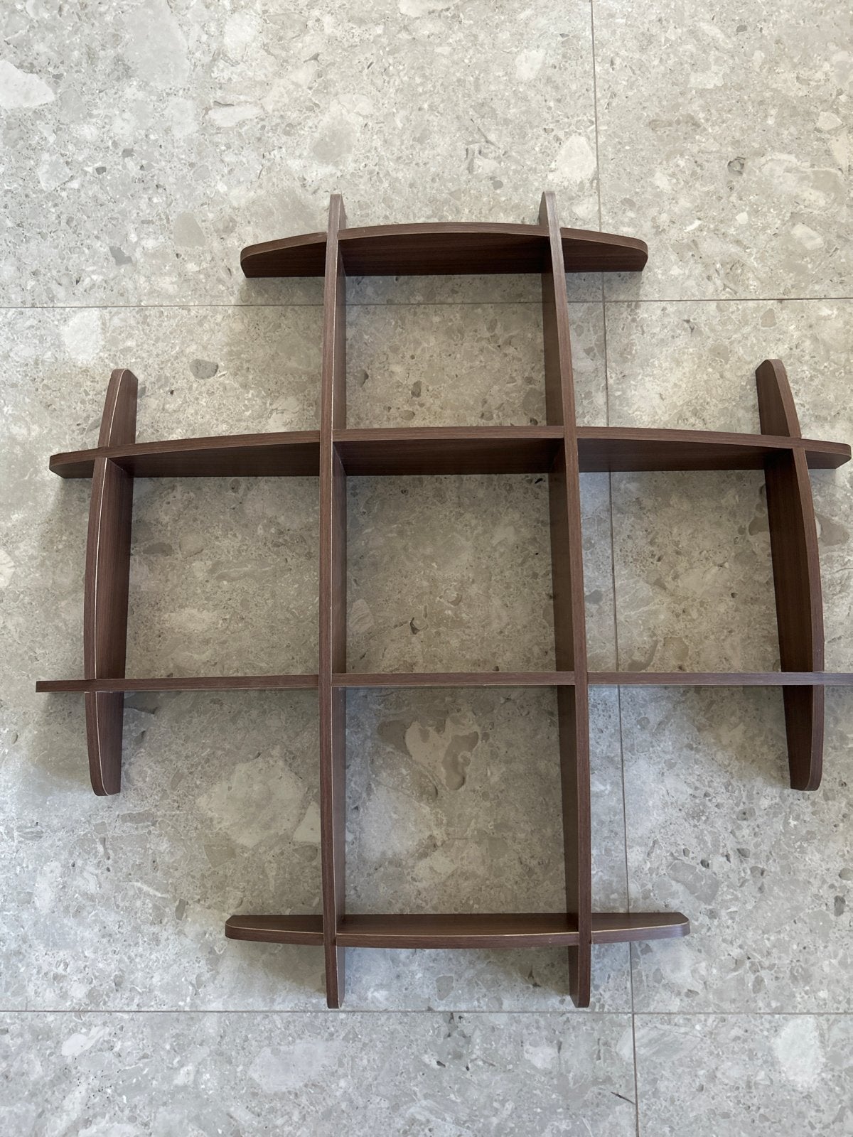 Wandrek met vakken - Houten design wandplank, Ophalen of Verzenden, Zo goed als nieuw