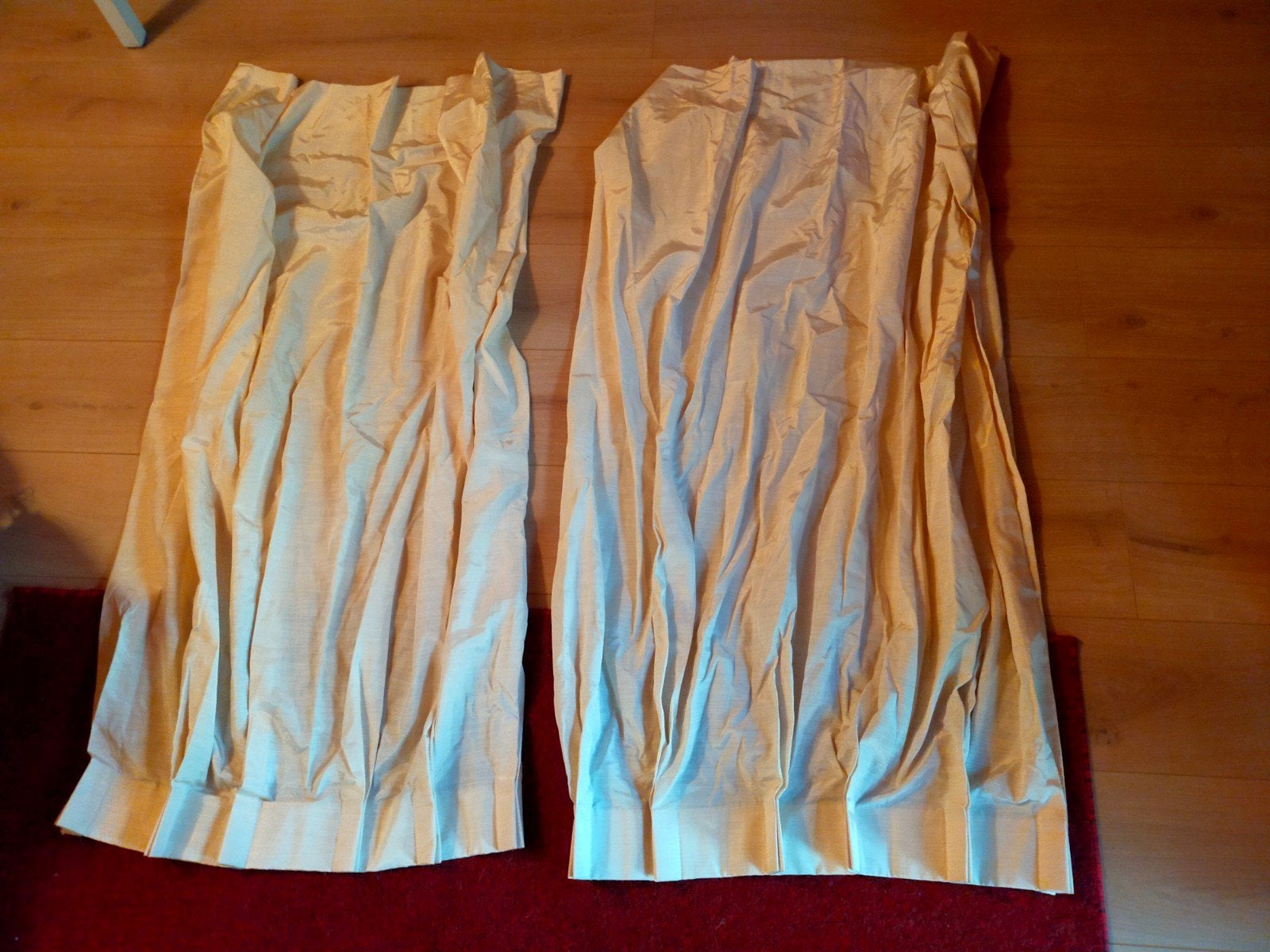 Lichtdoorlatende Vitrage en Overgordijnen - Crème/Beige, Gebruikt, Overige merken, Ophalen of Verzenden, Beige