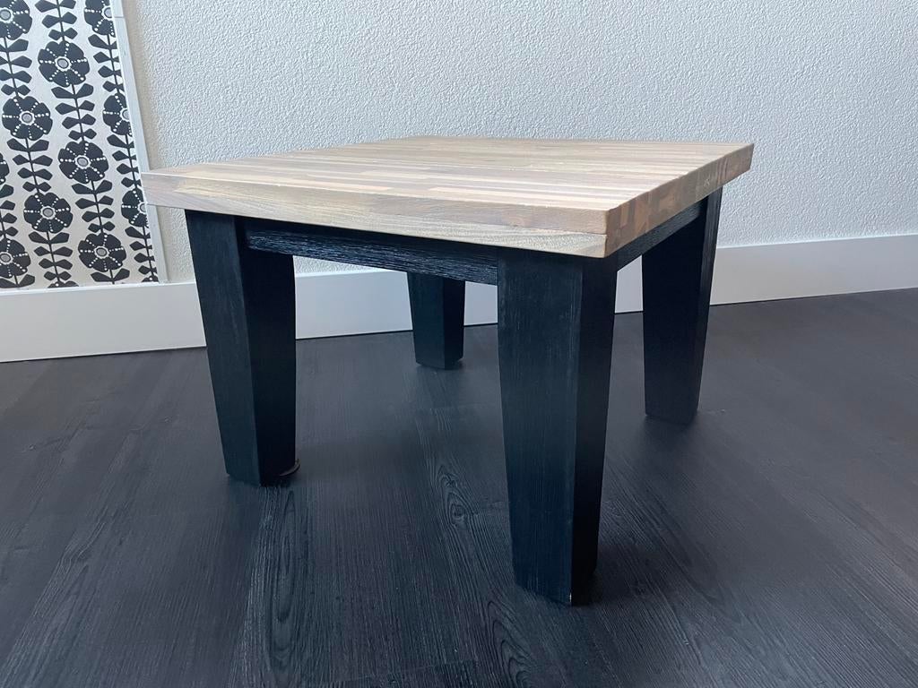 Hoektafel hout 60x60 cm, Huis en Inrichting, Tafels | Bijzettafels, Ophalen, Minder dan 45 cm, Vierkant, 55 tot 75 cm