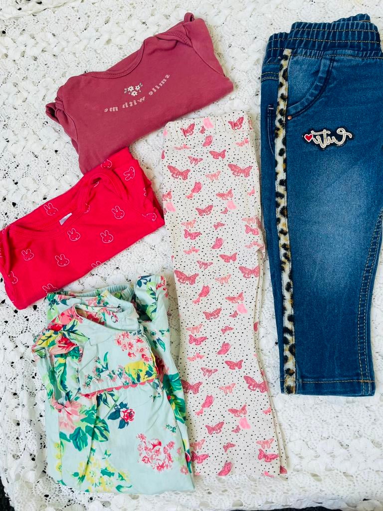 Meisjeskleding maat 80, salopette, rompers, legging, Kinderen en Baby's, Babykleding | Maat 80, Ophalen of Verzenden, Gebruikt