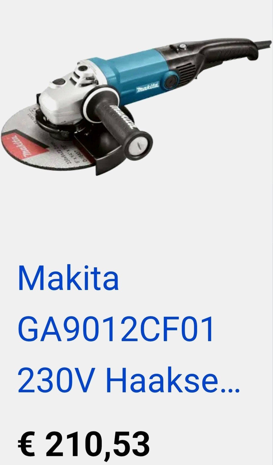 Makita haakse slijper, Ophalen of Verzenden, 1200 watt of meer, Afkortzaag, 30 tot 70 mm