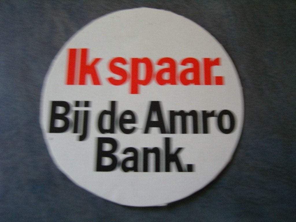 sticker Ik spaar Bij de Amro Bank, Verzamelen, Ophalen, Zo goed als nieuw