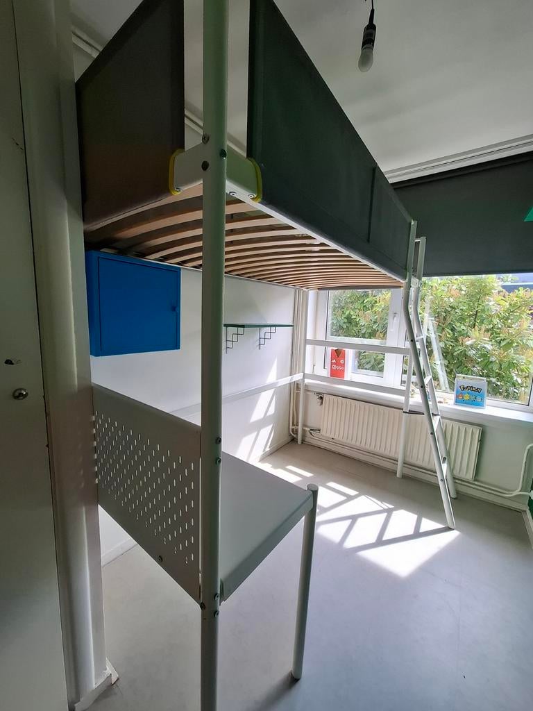 Hoogslaper IKEA - met bureautje, Ophalen, Gebruikt, Eenpersoons, 200 cm