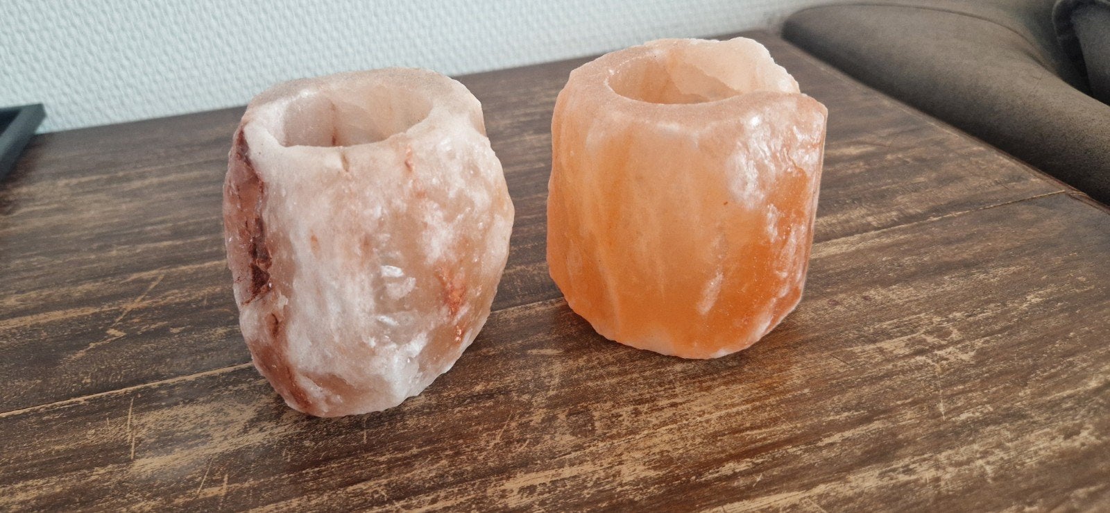 himalaya zoutsteen, Ophalen, Meerkleurig, Natuurlijk materiaal, Waxinelichthouder