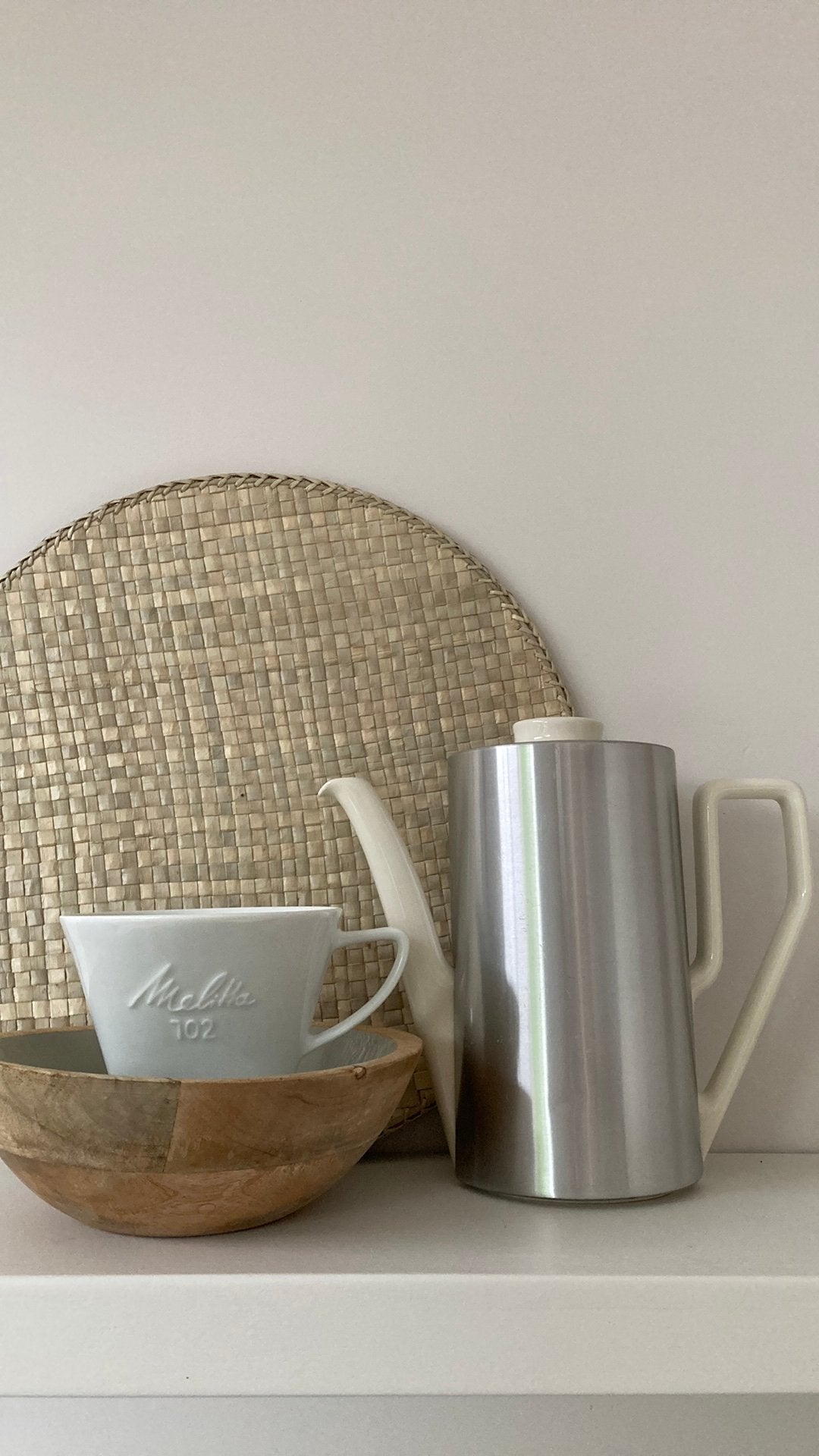 Mid-Century Waku koffiepot met aardewerk Melitta filter, Ophalen of Verzenden