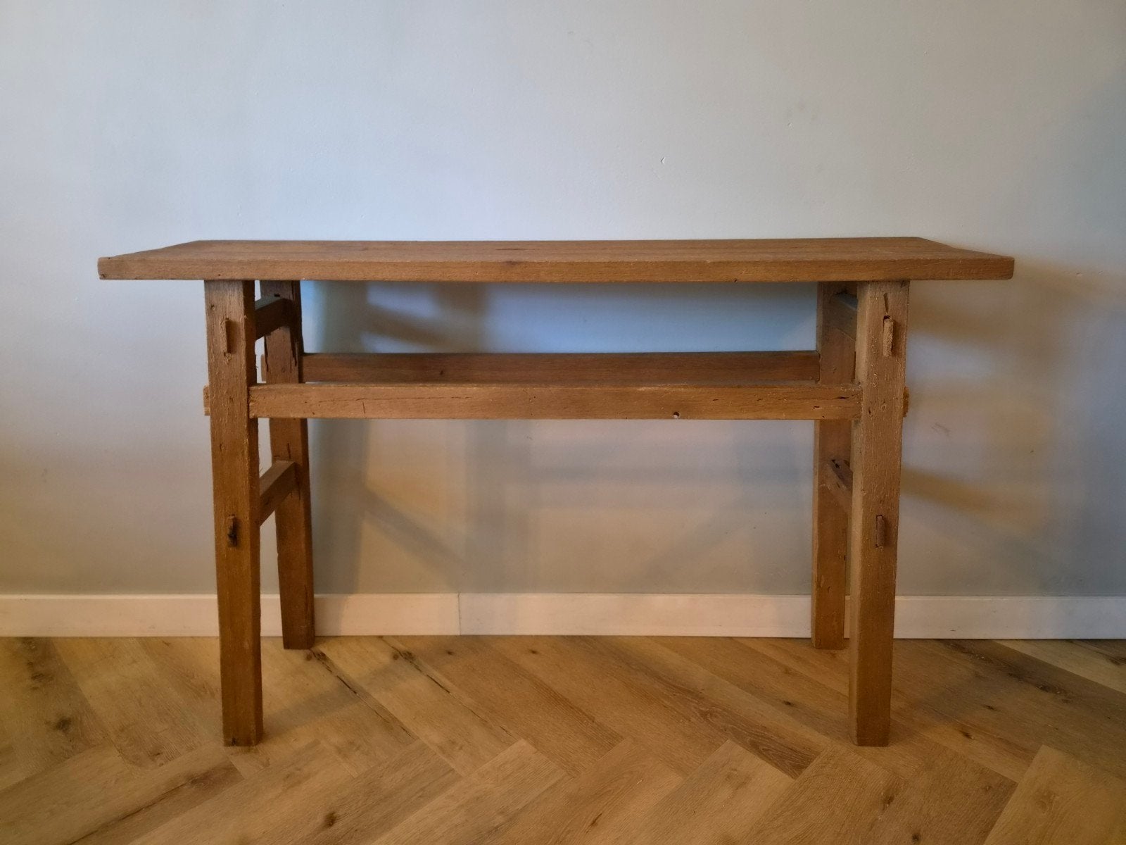 Teakhouten sidetable 120cm, Ophalen, Gebruikt, 100 tot 150 cm, Teakhout