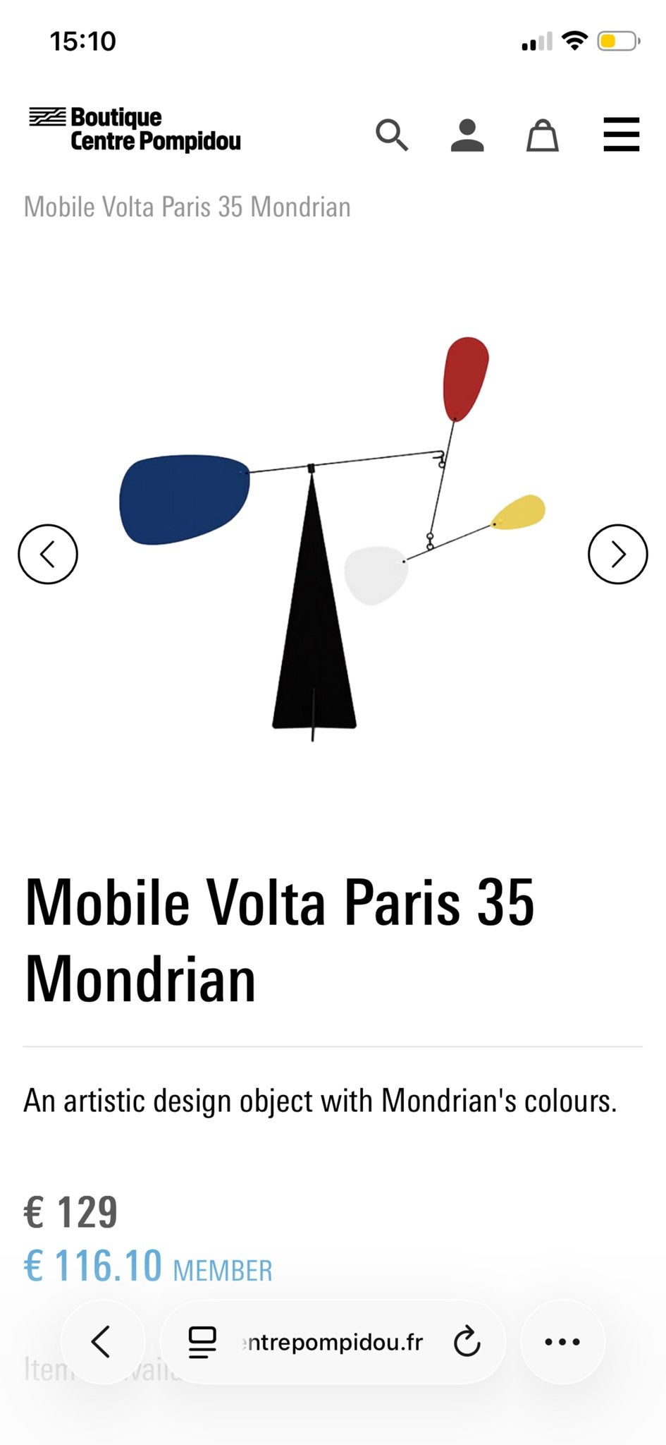 Calder-geïnspireerde Mondriaan mobiel - Z.G.N., Antiek en Kunst, Zwart, Object, Ophalen of Verzenden, Metaal