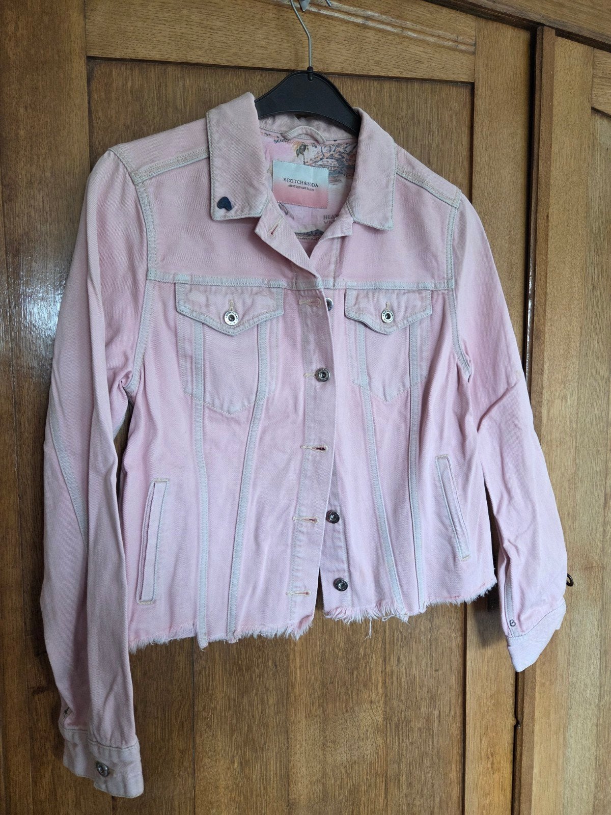 Scotch & Soda roze spijkerjasje maat S, Scotch & Soda, Ophalen of Verzenden, Zo goed als nieuw, Roze