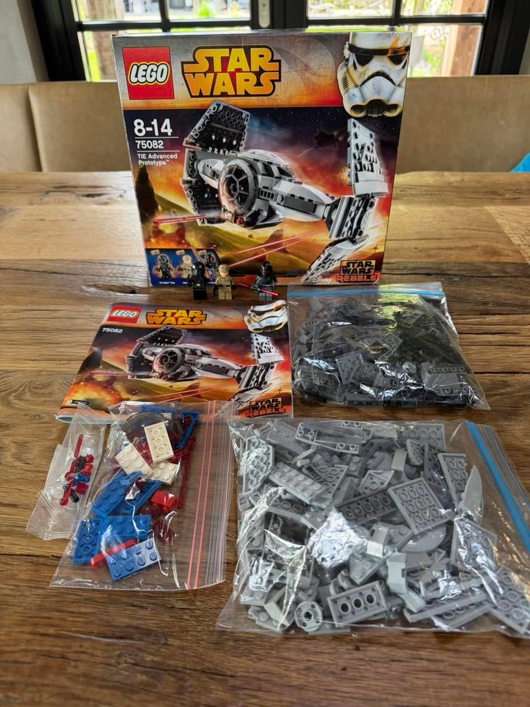 Lego star wars set 75082 tie advanced prototype compleet, Gebruikt, Star Wars, Lego, Ophalen of Verzenden