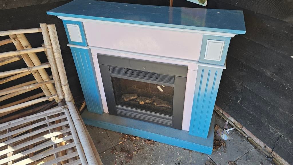 Elektrische openhaard met houten frame - ZSM Ophalen!, Ophalen of Verzenden