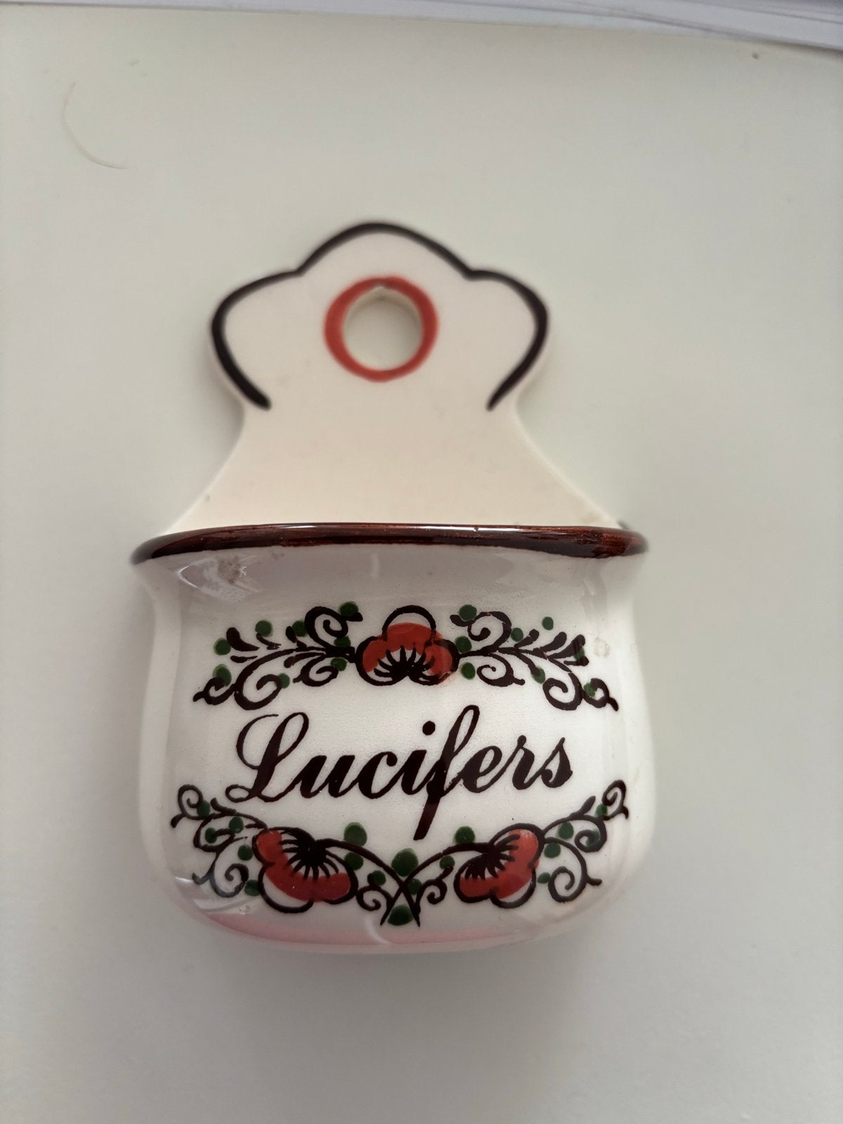 Vintage keramische luciferhouder 'Lucifers', Antiek en Kunst, Ophalen