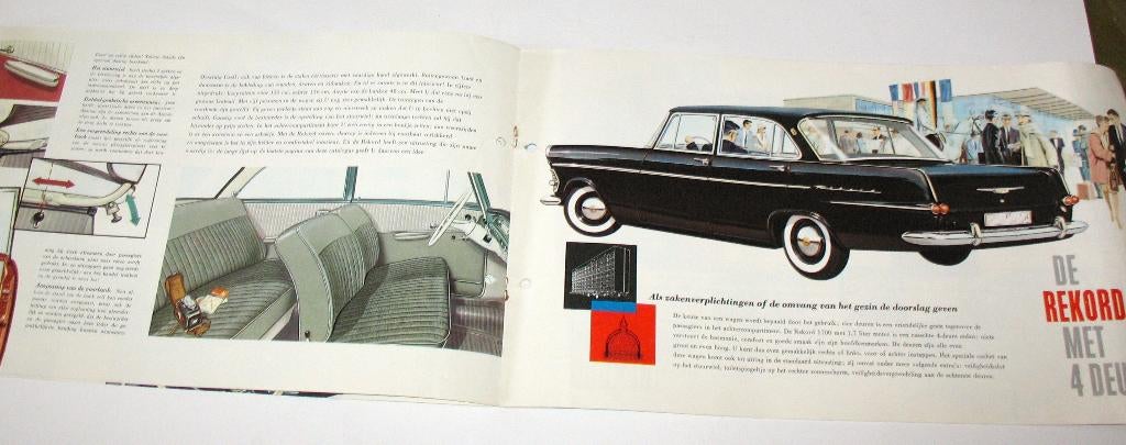 Autofolder Opel Rekord lange folder Nogmaals, Ophalen of Verzenden, Gelezen, Opel