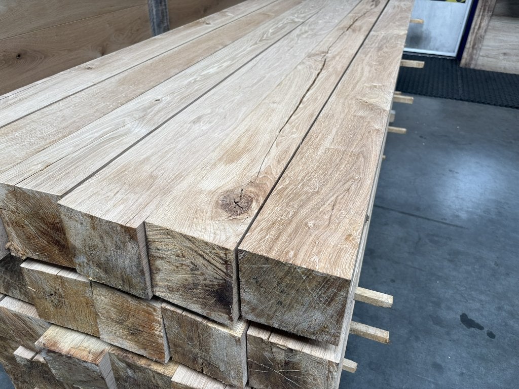 140x140 mm Geschaafde Eiken Balken  Duurzaam Constructiehout, Ophalen of Verzenden, Nieuw, Palen