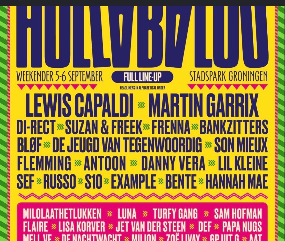 Hullabaloo zondag ticket (weekender, incl bandje ophalen), Tickets en Kaartjes, Evenementen en Festivals, Eén persoon