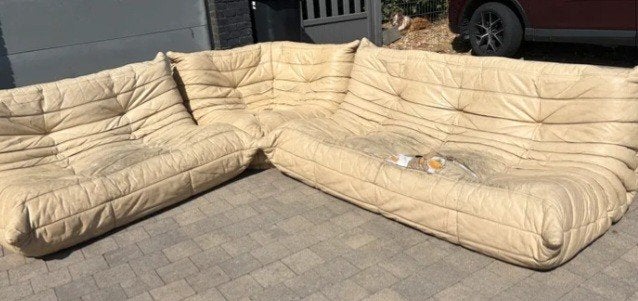Salon Fauteuil Togo Ligne Roset 3 + 2 + Hoek vintage, Ophalen, Gebruikt, Eenpersoons, 75 tot 100 cm