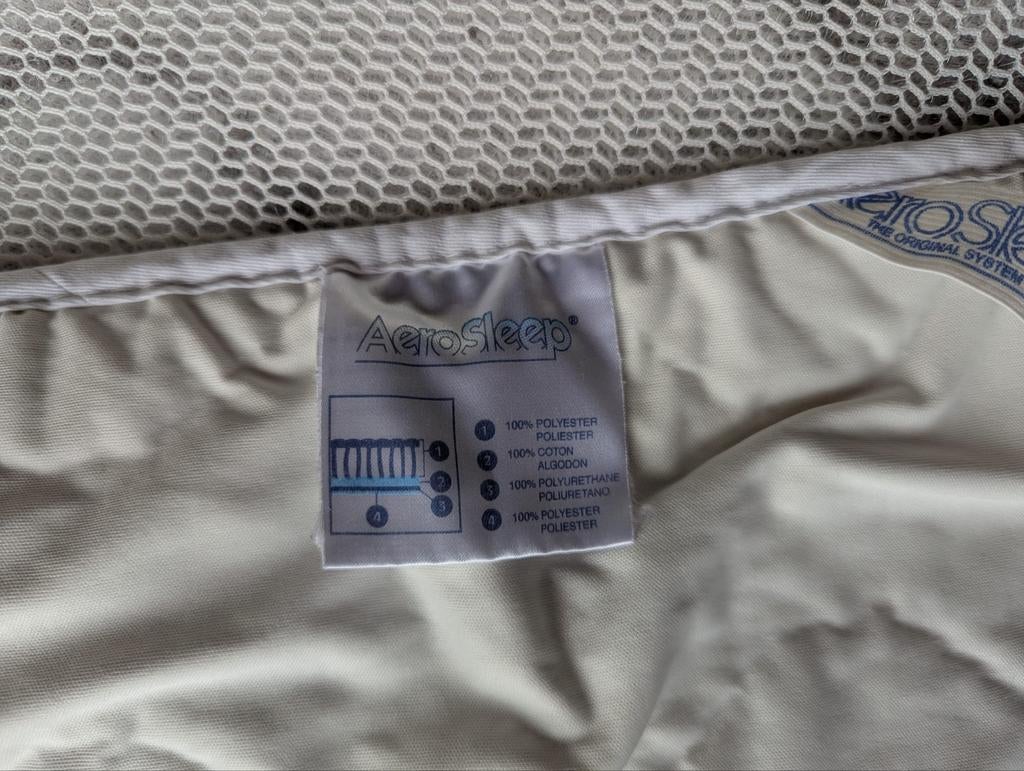 AeroSleep set - Topper, 3 hoeslakens en anti slip mat, Ophalen of Verzenden, Gebruikt, Minder dan 140 cm, Minder dan 70 cm