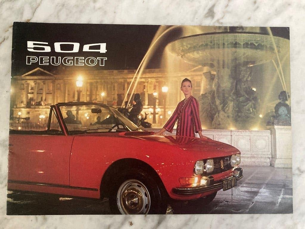 1972 Peugeot 504 cabriolet coupe brochure folder pininfarina, Ophalen, Zo goed als nieuw, Peugeot